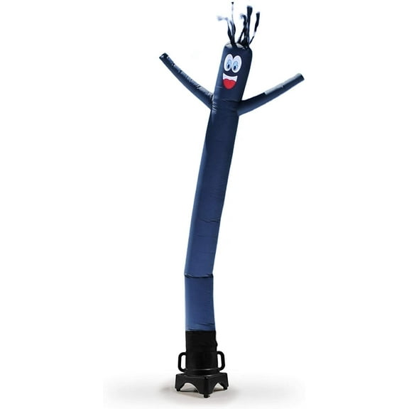 Black 8 Foot Tall Inflatable Tube Man Air Powered Waving Puppet, Air Blower Motor Included with 6 Foot Solid Colored Dancer by Feather Flag Nation