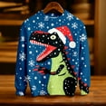 thumbnail image 4 of Boys Christmas Dinosaur Pattern Crewneck Thermal Pullover for Winter Holiday and Casual Wear, 4 of 5