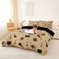 thumbnail image 3 of Homewish Vintage Cottage Witch Halloween Duvet Cover Queen,Magical Book Print Queen Bedding,Beige Tan,Black Reversible,3pcs,1 Duvet Cover and 2 Pillowcases, 3 of 6