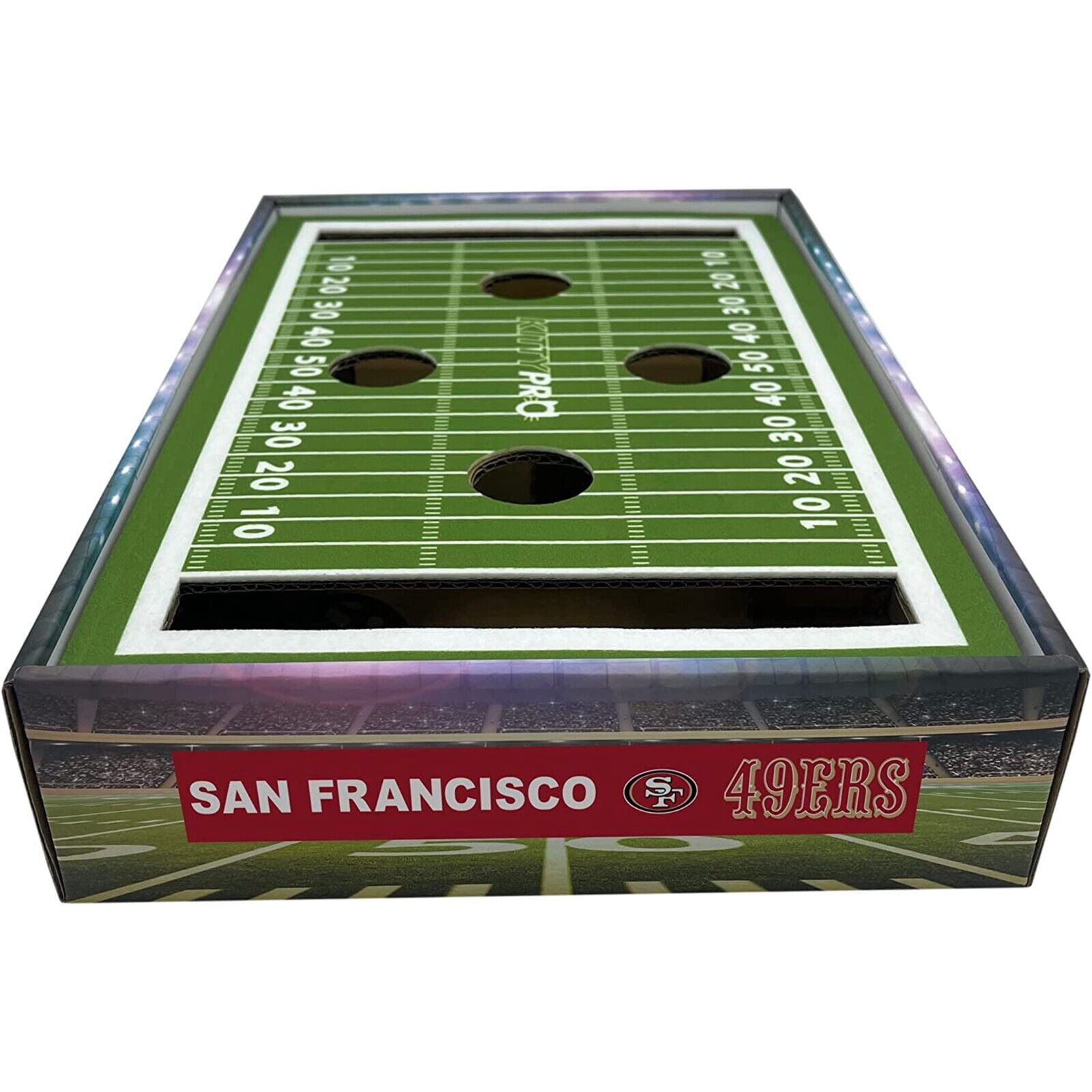 Pets First NFL San Francisco 49ers Cat Scratcher Box Football Field Designed Cat Scratcher & Lounge
