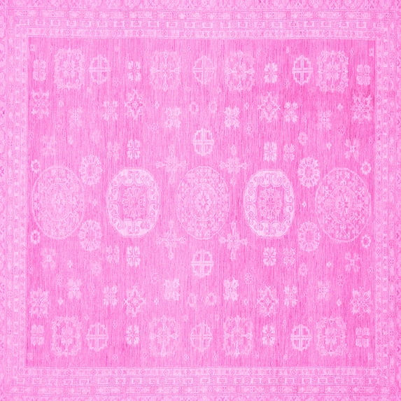 Ahgly Company Indoor Square Oriental Pink Modern Area Rugs, 3' Square