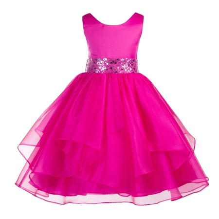 

Ekidsbridal Satin Ruffles Organza Flower Girl Dress Elegant Wedding Pageant Birthday Special Occasions New 012S