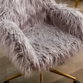 thumbnail image 5 of M optimized Fluffy Office Desk Chair, Faux Fur Armchair with Wheel, Modern Swivel Fuzzy Accent Makeup Chairs for Women Bedroom Dressing Room Office, 5 of 7