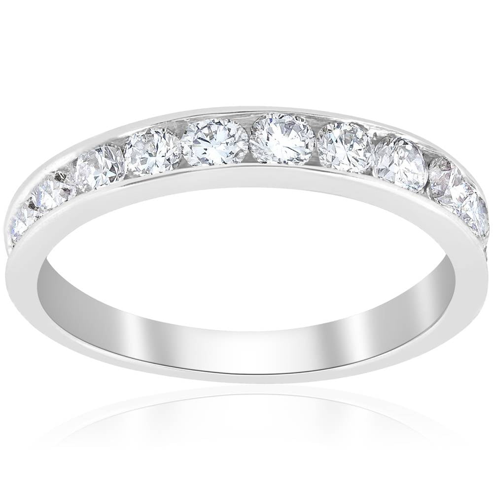 14k White Gold Round Cut Diamond Anniversary Wedding Band Ring 1/3 Ct. 