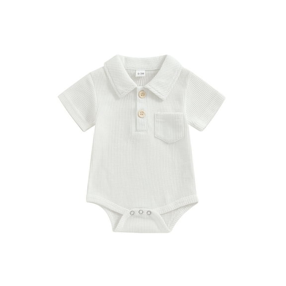 Bagilaanoe Newborn Baby Boys Summer Rompers Short Sleeve Bodysuits 3M 6M 12M Infant Casual One Piece Short Jumpsuit