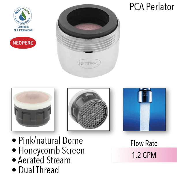Display 1.2 gpm Regular Dual Thread 144 Tube Pack PCA Perlator Aerated Stream Faucet Aerator