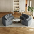 thumbnail image 5 of Corduroy Curved Sectional Foam Sofa with 12 Pillows,Curved Symmetrical Modular Semi Circular Sofa Sectional for Bedroom, Living Room, Office for Leisure Or Nap, Reading Room(Six Modules) (Grey), 5 of 7