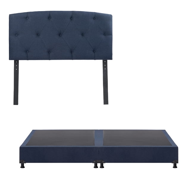 Box Base Cama King Size + Cabecera Sigma Dicasa Azul