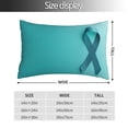 thumbnail image 2 of Goofa a Teal Ribbonin Print Plush Throw Pillow Case, Soft Velvet with Hidden Zipper, Decorative Cushion Cover for Sofa, Bed, Car, and Home Décor-16"x24", 2 of 6