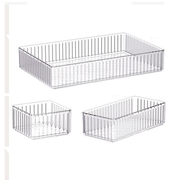 Organizador de maquillaje, caja de almacenamiento de escritorio, acrílico, multiusos, para tocador 3 piezas
