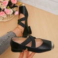 thumbnail image 4 of Mary Jane Shoes Women,Low Heel Straps Casual All Seasons Mary Jane Shoes for Daily Wear Work,Mary Jane Heels,Black,7, 4 of 8