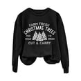 thumbnail image 4 of Lroveb Christmas Sweatshirts for Women Plus Size Farm Fresh Carry Trees Lettered Tree Print Crew Neck Long Sleeve Top Oversized Crewneck Sweatshirt, 4 of 4