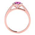thumbnail image 7 of Mauli Jewels 1.15 CT Natural Pink Topaz & Diamond Ring in 10K Rose White & Yellow Gold | Cushion Cut Center Stone | Prong Set Bridal Ring for Women, 7 of 7
