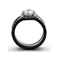 thumbnail image 3 of 1.90 Ct Round Cut Cz Black Stainless Steel Wedding Ring Set Women's Size 7, 3 of 6