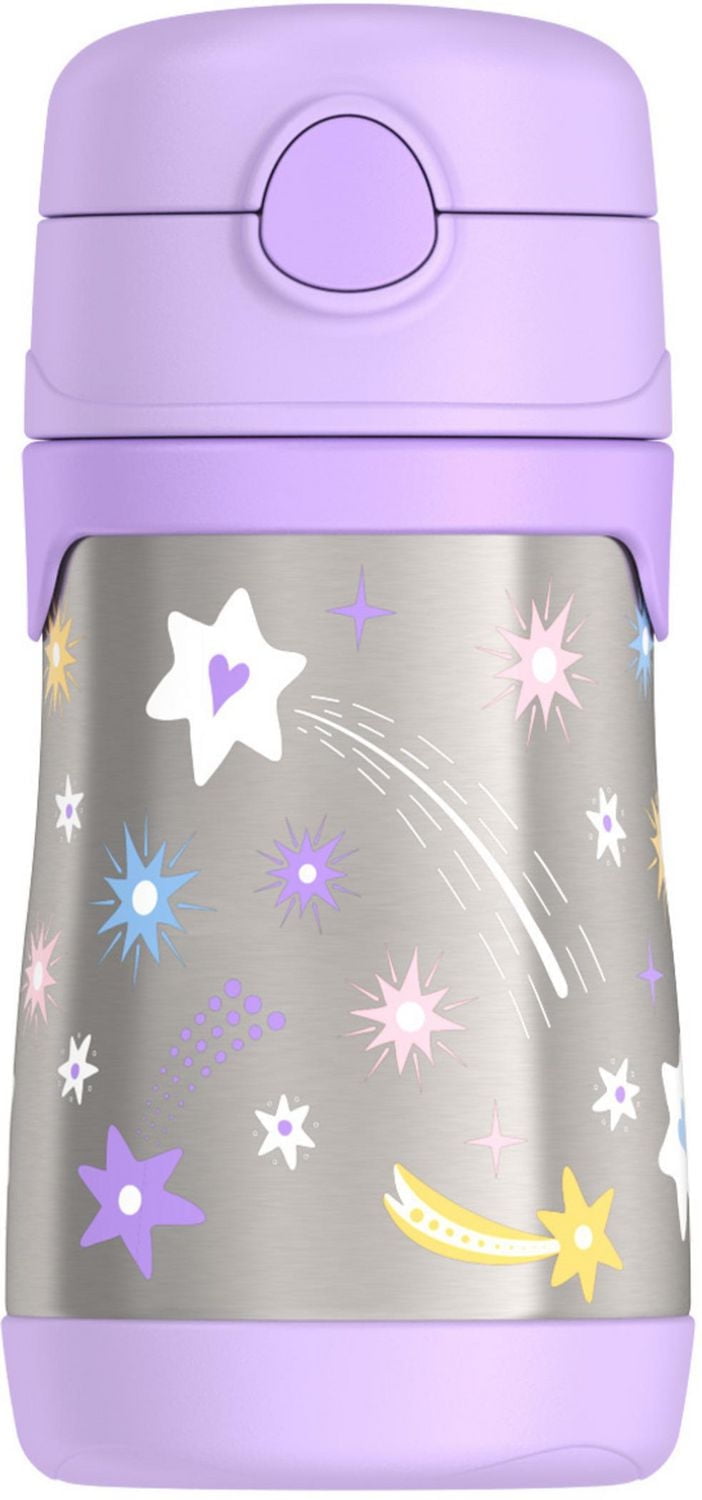 Thermos Baby Vacuum Insulated Stainless Steel 10 oz Straw Bottle, Stars