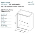 thumbnail image 4 of Transolid Fbpt605808c-R 58" High X 59" Wide Bypass Frameless Shower Door - Brushed, 4 of 5