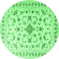 thumbnail image 1 of Ahgly Company Indoor Round Persian Emerald Green Traditional Area Rugs, 5' Round, 1 of 4