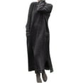 thumbnail image 2 of LSOLMD Women's Fleece Pullover Sweatshirt Dress Casual Loose Crewneck Long Sleeve Maxi Dresses with Pockets, 2 of 6