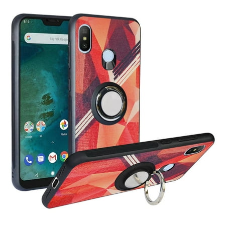 Labanema Xiaomi Mi A2 Lite /Redmi 6 Pro Case with 360 Degree Rotating Ring Stand, Support Magnetic Car Mount, Protective Cover for Xiaomi Mi A2 Lite /Redmi 6 Pro (Rose Red)
