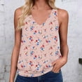 thumbnail image 2 of DeHolifer Summer Tank Tops for Women Lightweight Stretch V-Neck Sleeveless Tees Shirts Casual Lounge Going Out Graphic Shirt Pink L, 2 of 4