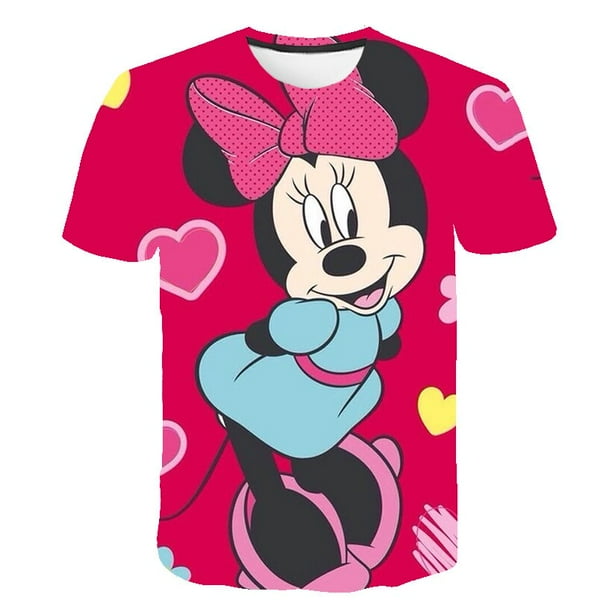 Camisetas de Mickey Mouse para niñas, camisetas con estampado de dibujos animados, camisetas de manga corta de verano, ropa para la serie Disney, camisetas Outfits12M Gao Jinjia LED