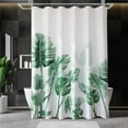 thumbnail image 2 of CSCHome Printed Banana Leaf Shower Curtains Set Bathroom Curtain Fabric, Waffle Waterproof Shower Curtain Bathroom Decoration, 2 of 5