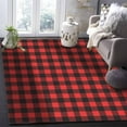 thumbnail image 4 of Area Rugs Indoor Non-Slip Rectangle Rug 2.7x5 Ft Black Red Retro Plaid Pastoral Plaid Vintage Style Rug Rubber Backing Floor Mats Non Shedding Home Decor Carpet for Entryway Living Room, 4 of 8