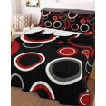 thumbnail image 3 of Quilts Full Size, Red Black Soft Comforter Bedding Set for Bed, Abstract Modern Geometric White Grey Circle Lightweight Quilted Bedspread with Pillow Cover(2 Pieces) for All Season, 78x90 Inch, 3 of 6