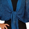 thumbnail image 4 of BLTIBY Womens Hollow Out Cover Up Short Knit Cardigan Shawl Wrap Front Batwing Sleeve Sun Protection Cover ups Blue Free Size, 4 of 5