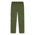 thumbnail image 5 of ZXLBBD Boys' Straight Leg Cargo Pants Elastic Waist Slim Fit Comfortable Solid Color Dress Pants for Kids School Fashion Casual Daily Wear,Army Green,Size 3 Y-4 Y, 5 of 7