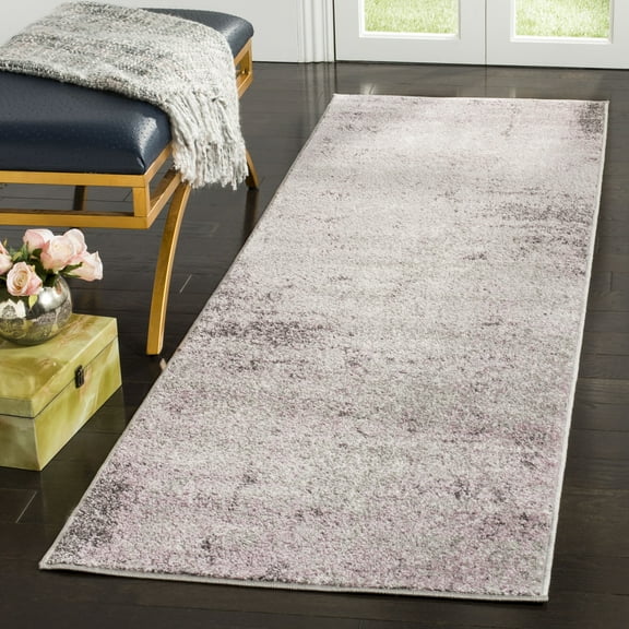 SAFAVIEH Adirondack Johna Abstract Runner Rug, Light Grey/Purple, 2'6" x 6'