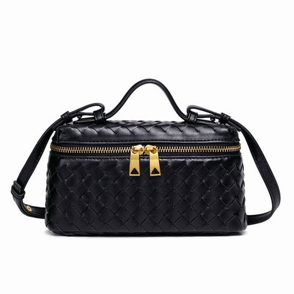 US Exclusive BL2005 Handwoven Textured Zip Tote Crossbody Bag