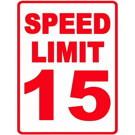 Speed Limit 15 MPH Sign, Slow Down Sign, Traffic Signs,16 x 12 Inches, Waterproof, Durable, Easy to Mount