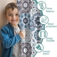 thumbnail image 3 of Blackout Kids Curtains,Blue Ethnic Geometric Pattern Childrens Insulated Curtains Set Of 2,Bedroom Essentials,Toddler Room Decor 42x54in(106x137cm), 3 of 5