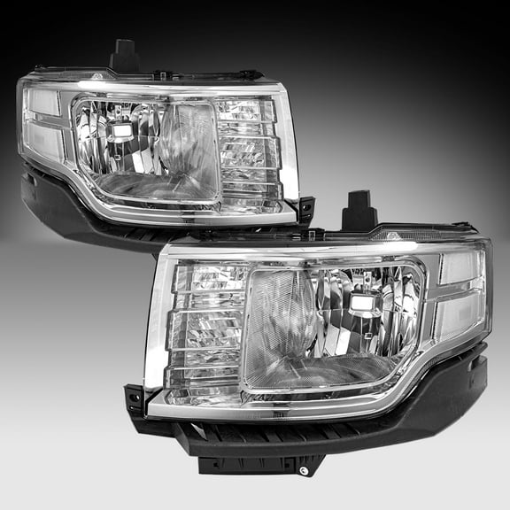 For 2009 2010 2011 2012 Ford Flex Halogen Type Chrome Headlights Lamps Set