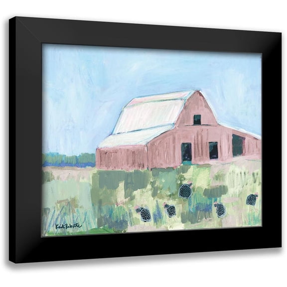 Roberts, Kait 14x12 Black Modern Framed Museum Art Print Titled - Pastel Barn II