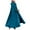 Blue, variant on MGCWSH Womens Wool Coat Hood Woolen Cape Bridal Wedding Winter Cloak Thick Coat Solid Button Maxi Long Cape Green XL