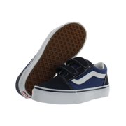 vans kids old skool v skate shoe navy/true white 13.5