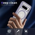 thumbnail image 3 of for Google Pixel 8 Pro Case,[Built-in Invisible Kickstand],Compatible with MagSafe,Military-Grade Drop Protection Double Layer Shockproof Slim Translucent Matte Phone Case,Lightpurple+Clear, 3 of 7