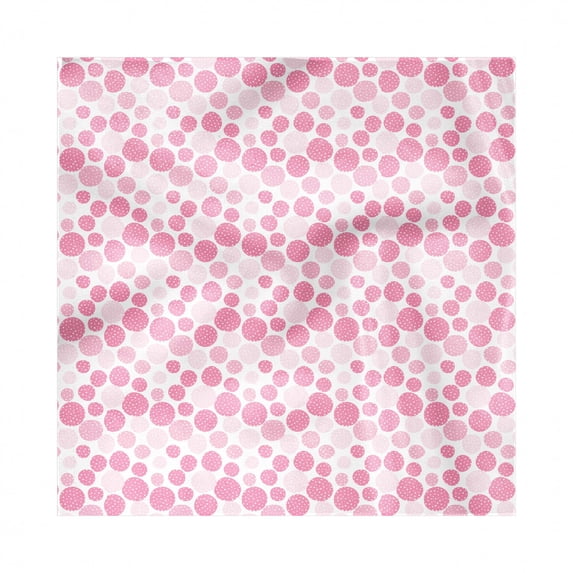 Geometric Decorative Napkins Set of 4, Bubbly Pinkish Circles with Blank Little Dots Baby Girl Nursery Themed Forms, Silky Satin Fabric for Brunch Dinner Party, 12", Rose and Pink, by Ambesonne