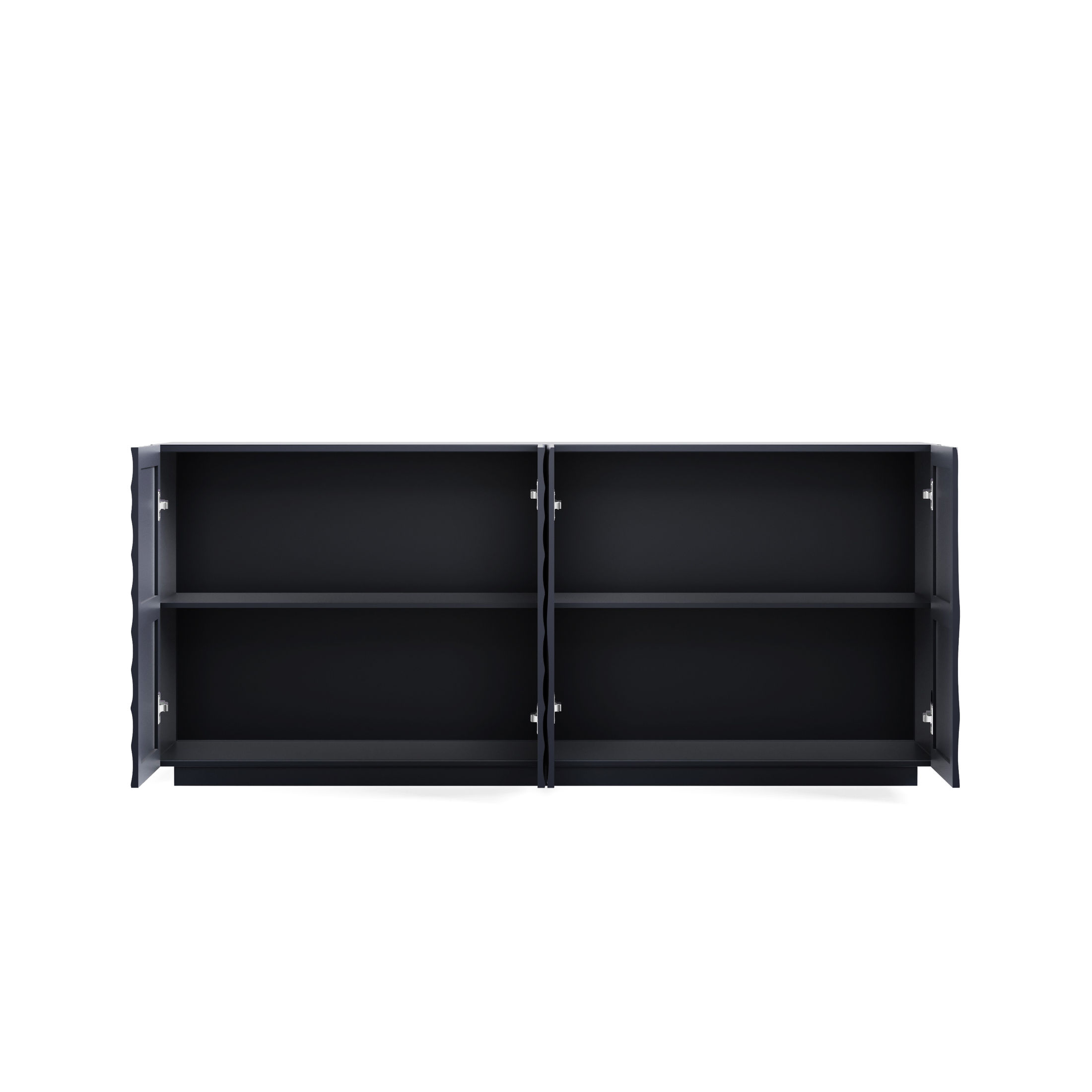 Noble House Lavor 4-Door Modern Accent Storage Sideboard Cabinet, Buffet Cabinet for Kitchen, Living Room, Navy Blue