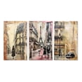 thumbnail image 2 of Designart "Vintage Collage Paris Chronicles I" City Paris Wall Art Set Of 3 - Paris Brown Gallery Wall Set For Home Decor, 2 of 6