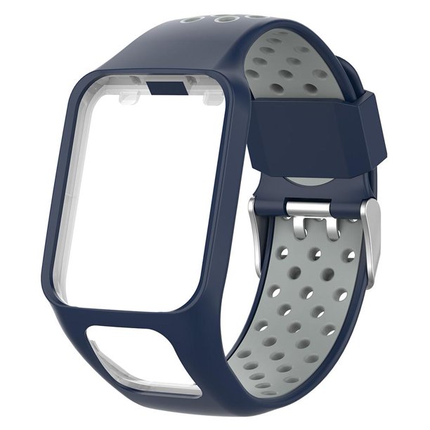 Correa de pulsera de silicona con estuche para TomTom Series 2 3 (azul + gris)