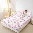 thumbnail image 4 of Feelyou Fashion Princess Bow Bed Sheets, Rustic Rose Flower King Sheets, 4 Pieces, 4 of 7