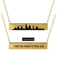 thumbnail image 2 of Personalized Sterling Silver, Gold Plated, 10k or 14k City Skyline Bar Necklace With 18 inch Link Chain, 2 of 2
