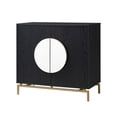 thumbnail image 7 of Home Source Black Console Bar Cabinet with Half Moon Handles, 7 of 7