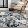 thumbnail image 2 of Loomaknoti Fortune Bethanzi 8' x 10' Gray Floral Indoor/Outdoor Area Rug, 2 of 7