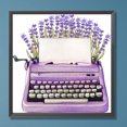 thumbnail image 1 of Cuadros Decorativos 5D bricolaje taladro redondo completo diamante pintura lavanda máquina de escribir decoración del hogar (K511) Wdftyju embutido en tela, 1 of 6