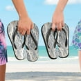thumbnail image 5 of YAZAOOSummer Flip Flops Creatively Elegant Blue Floral Damask Simple Beach Sandals, 5 of 8