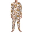 thumbnail image 3 of Fotbe Sunflowers And Butterflies Pijama de Hombre con Estampado de Manga Larga, Conjunto de 2 Piezas, Ropa de Dormir Suave y Cómoda con Bolsillos-Medium, 3 of 7